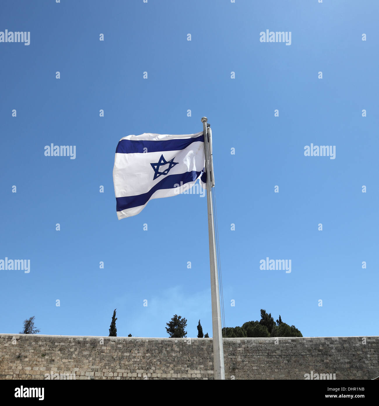 Bandiera israeliana a Gerusalemme, Israele Foto Stock
