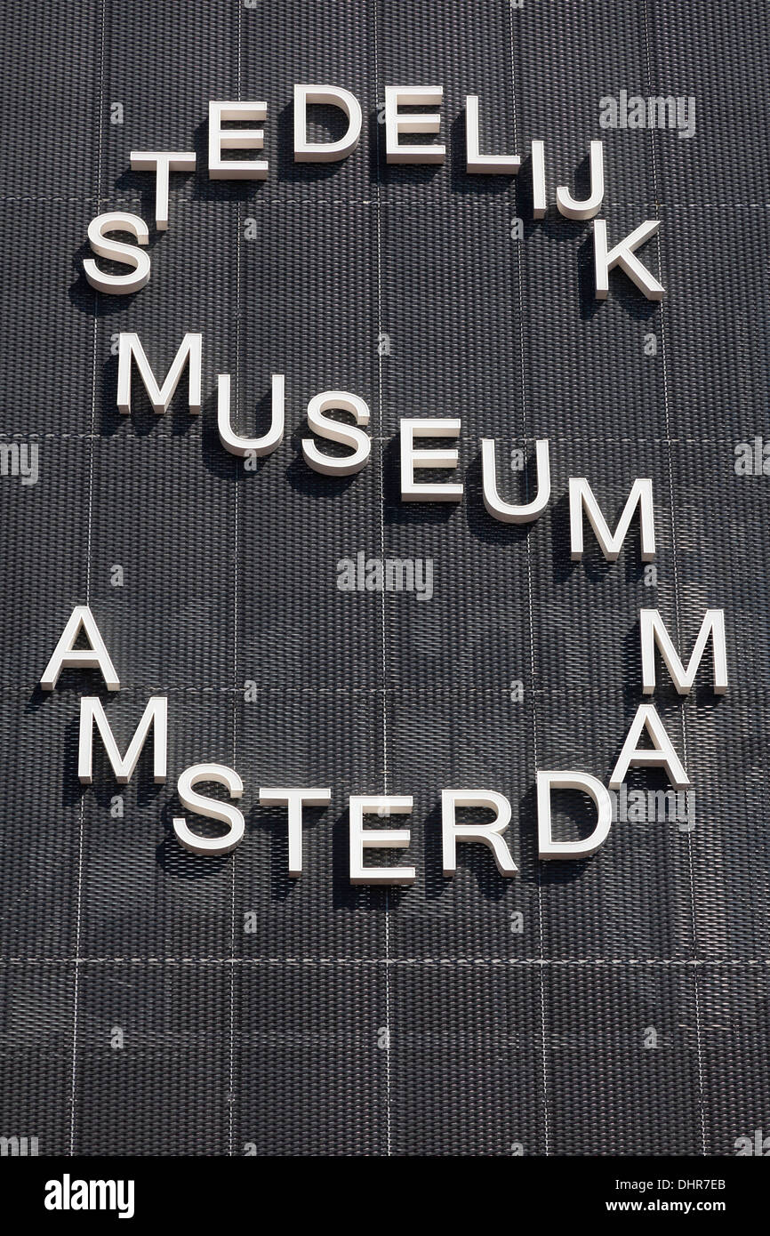 Segno di Stedelijk Museum di Amsterdam, Paesi Bassi Foto Stock