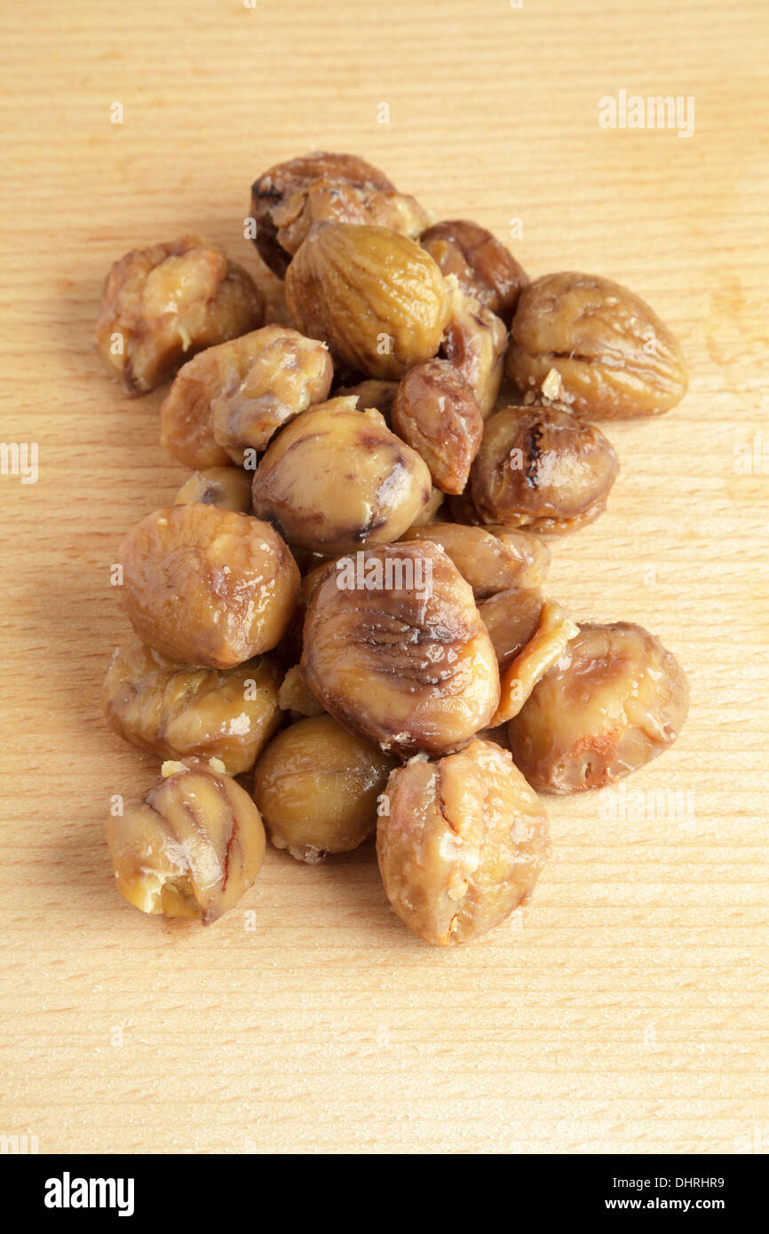 Castagne cotte Foto Stock