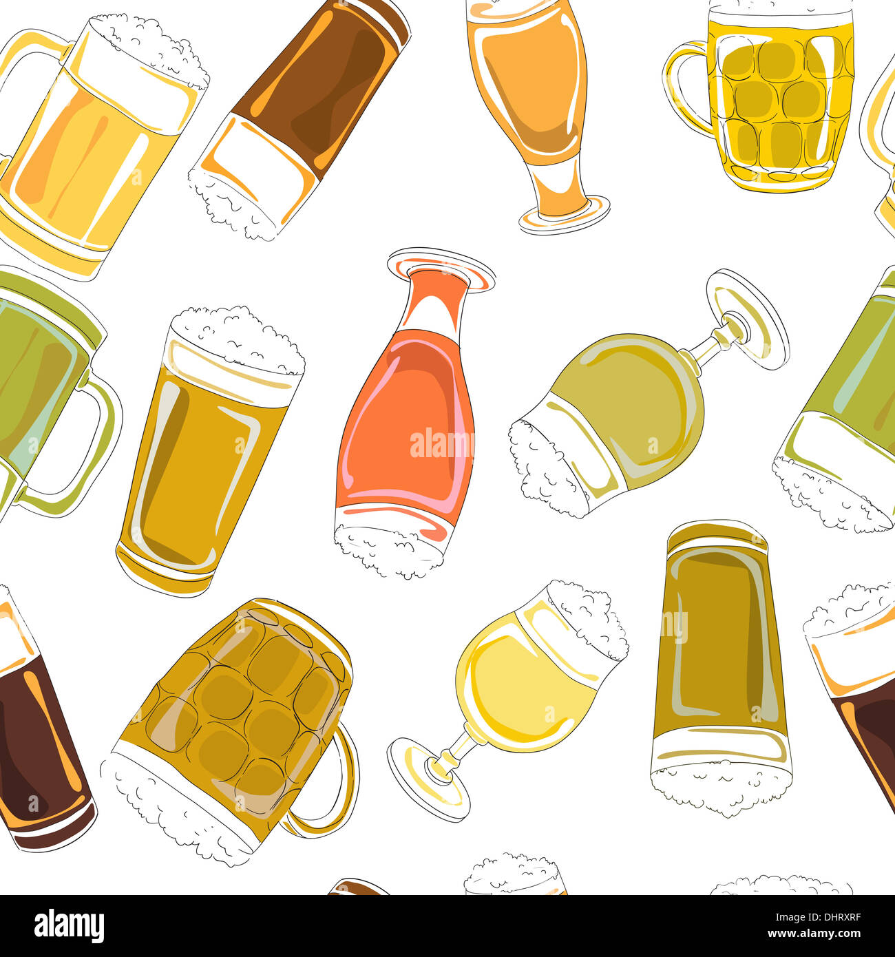 Pinte di birra pattern Foto Stock