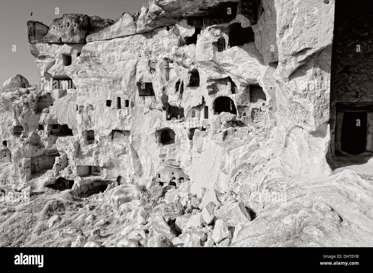 In via di estinzione crollo grotte in Turchia Cavusin Foto Stock