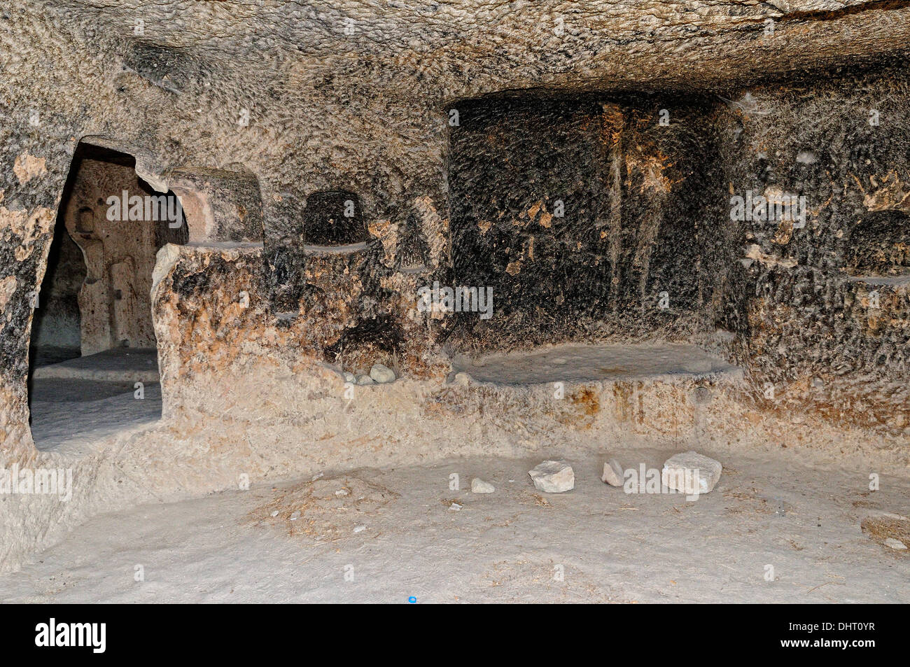 Grotta di cottura Cavusin Turchia Foto Stock