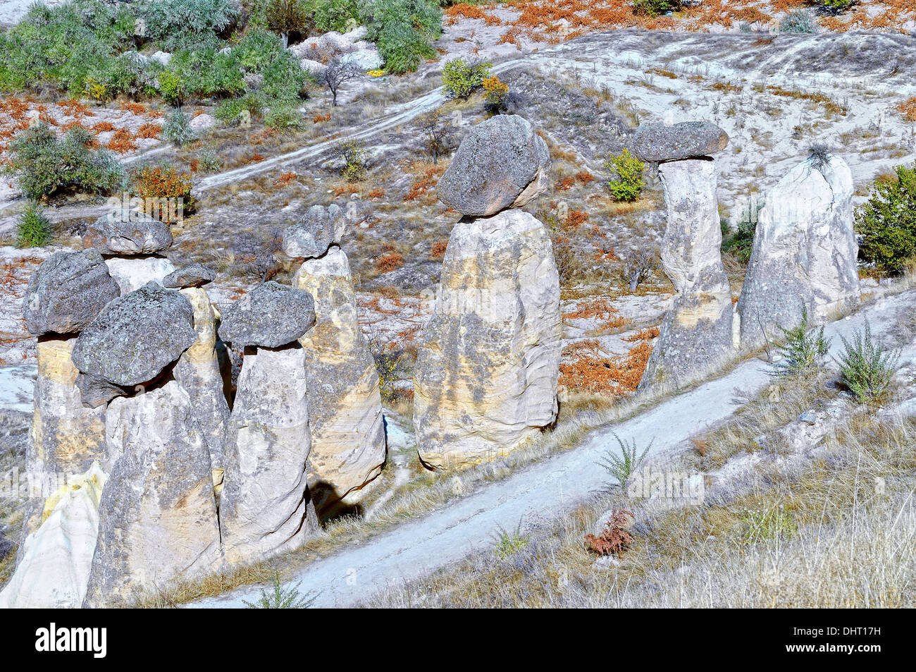 Torri di roccia Cavusin Turchia Foto Stock