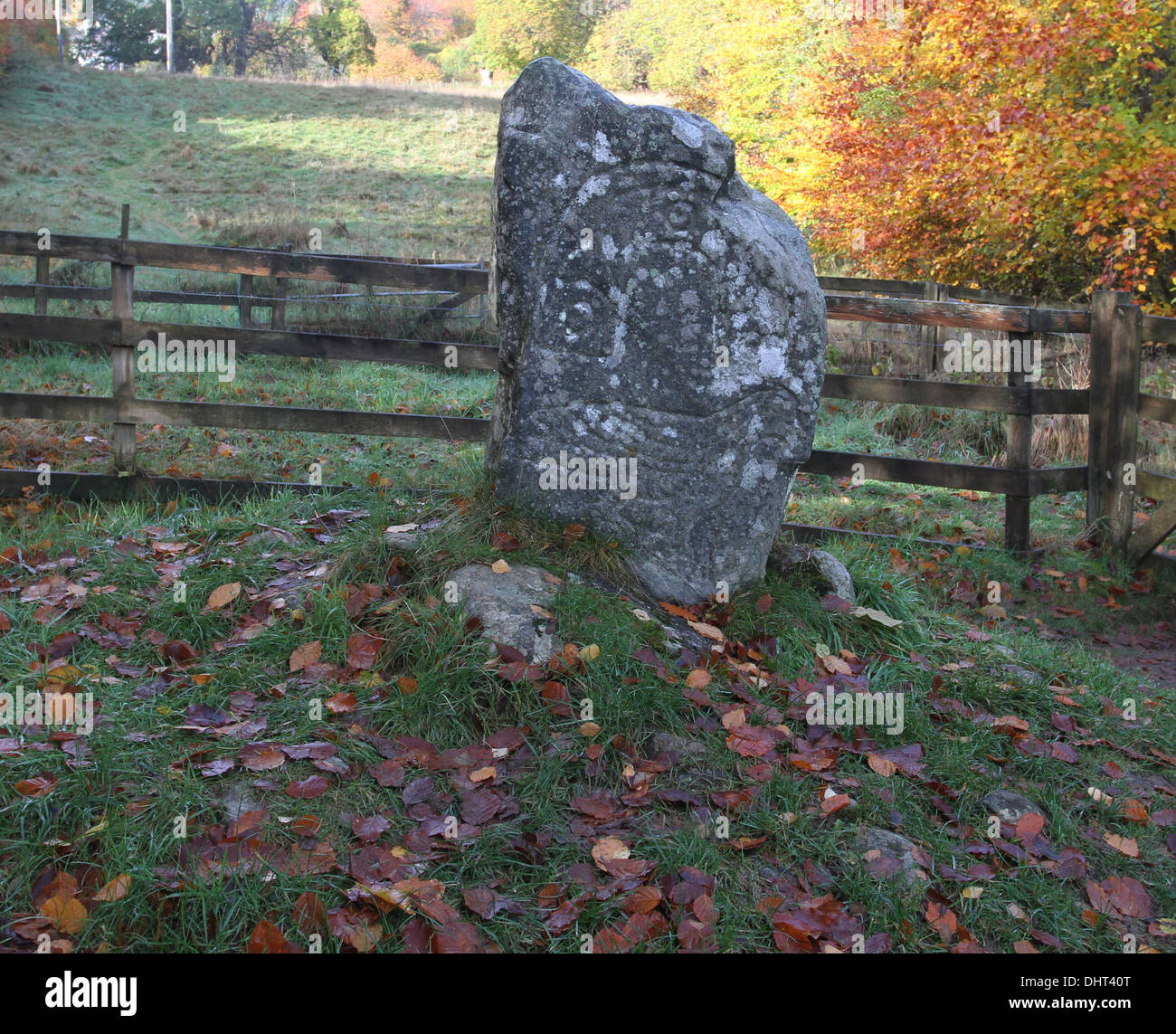 La pietra di eagle strathpeffer scozia novembre 2013 Foto Stock