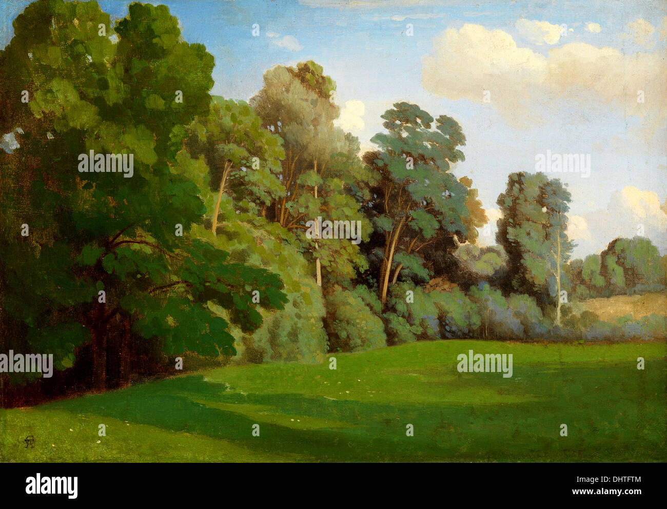 Bordo di un legno - da Théodore Caruelle d'Aligny, 1850 Foto Stock