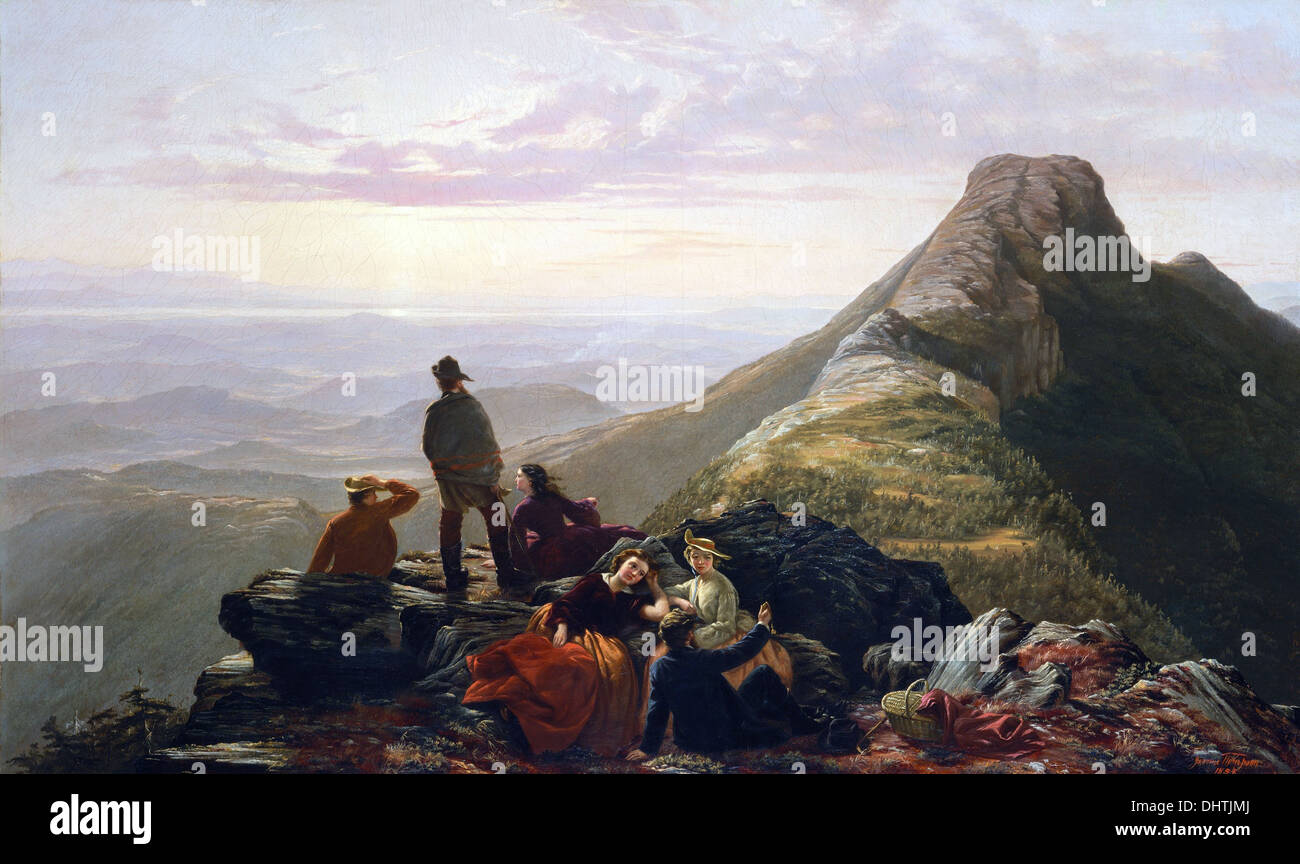 Il tardivo Party sulla Mansfield Montagna - da Jerome B. Thompson, 1858, Hudson River School Foto Stock