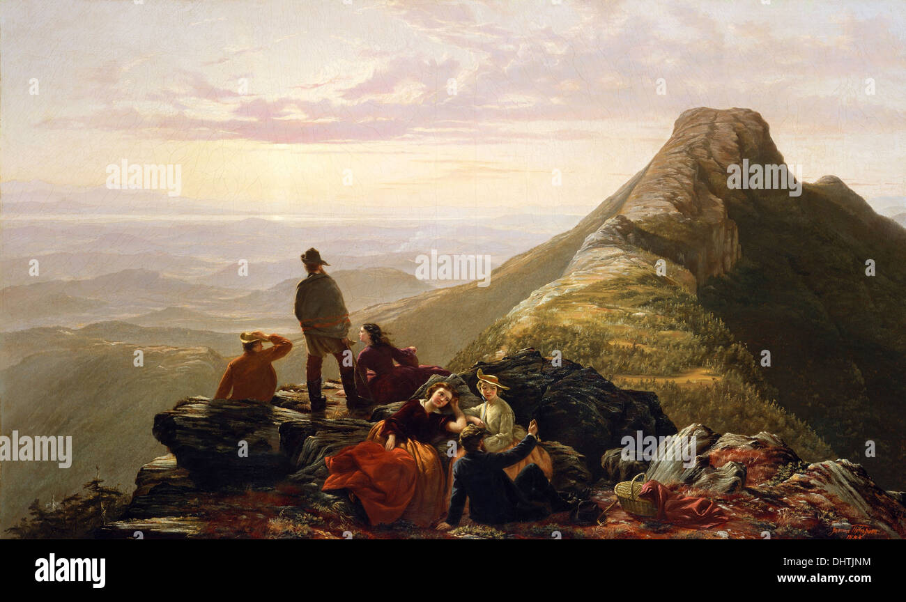 Il tardivo Party sulla Mansfield Montagna - da Jerome B. Thompson, 1858, Hudson River School Foto Stock