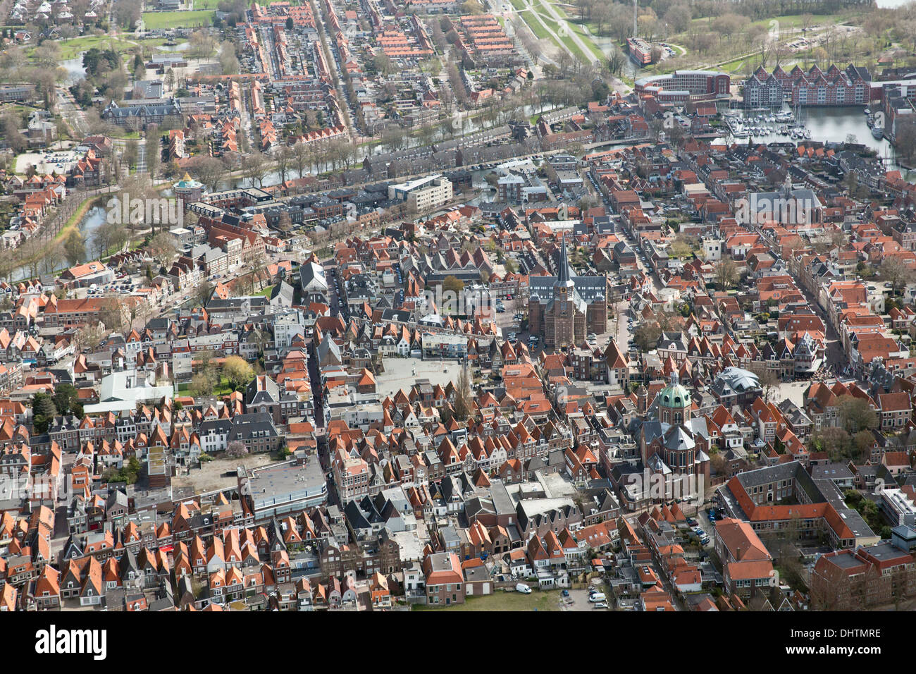 Paesi Bassi, Hoorn, centro città, antenna Foto Stock