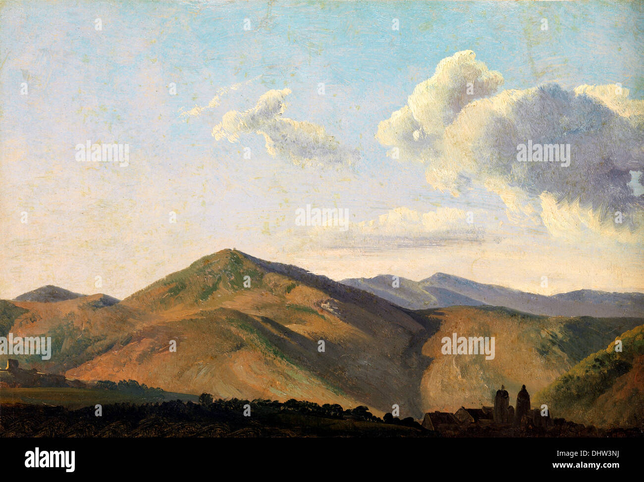 Paesaggio di montagna a Vicovaro - da Simon Denis, 1797 Foto Stock