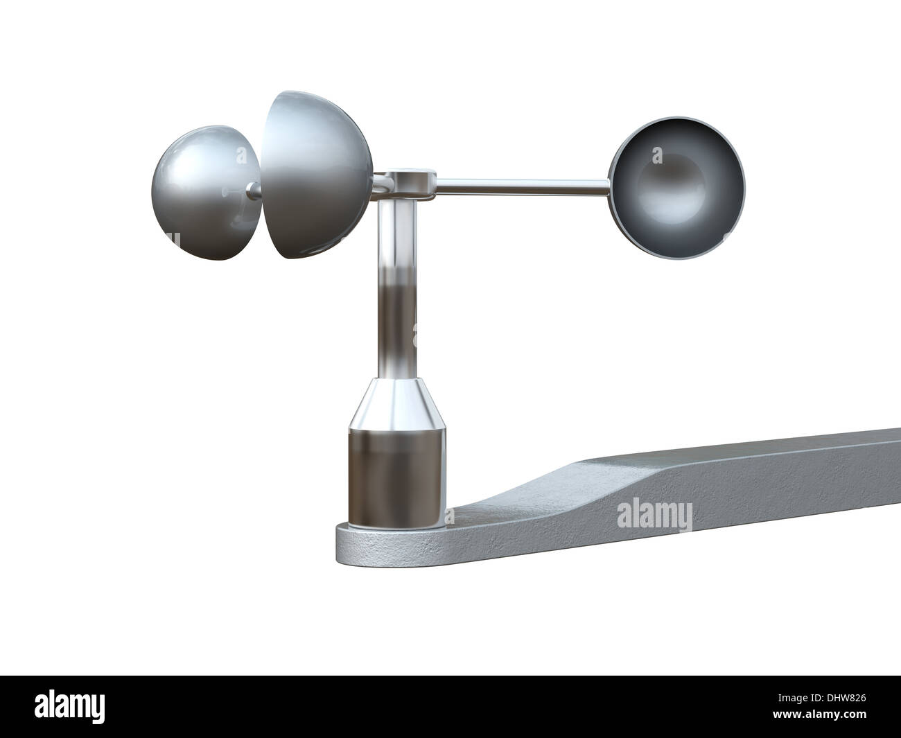 Anemometro, la velocità del vento il dispositivo di misura isolati su sfondo bianco Foto Stock