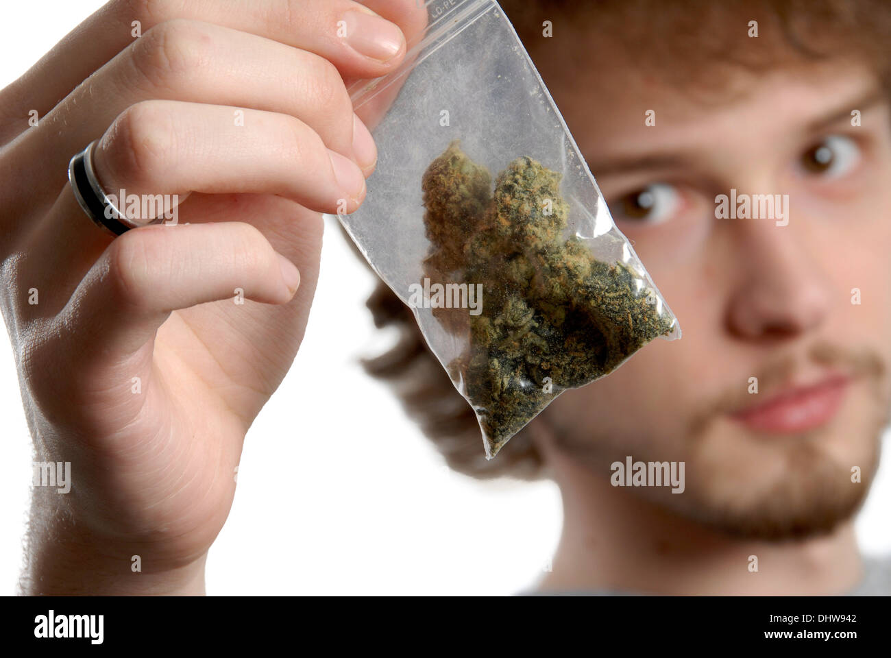 Abuso di sostanze, la cannabis Foto Stock