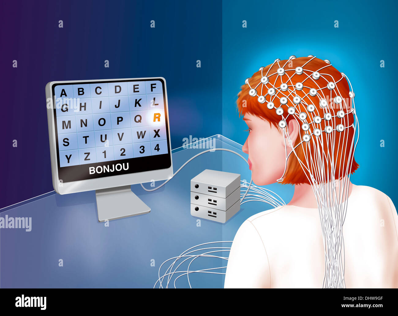 EEG & Comunicazione Foto Stock