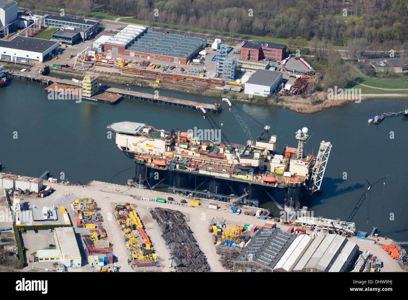 Paesi Bassi, Rotterdam, Porto. Antenna Foto Stock