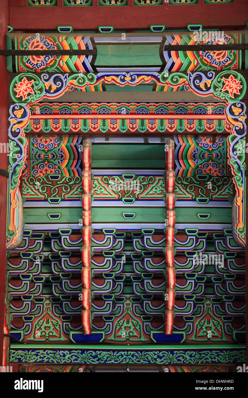 Corea del Sud, Seoul, il Palazzo Gyeongbokgung, Geunjeongjeon Pavilion, interna Foto Stock Corea del Sud, Seoul, il Palazzo Gyeongbokgung, Geunjeongjeon Pavilion, interna Foto Stock