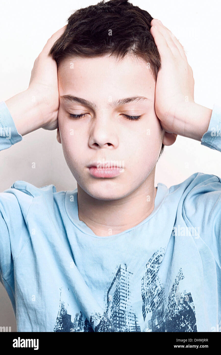 Adolescente con mal di testa Foto Stock