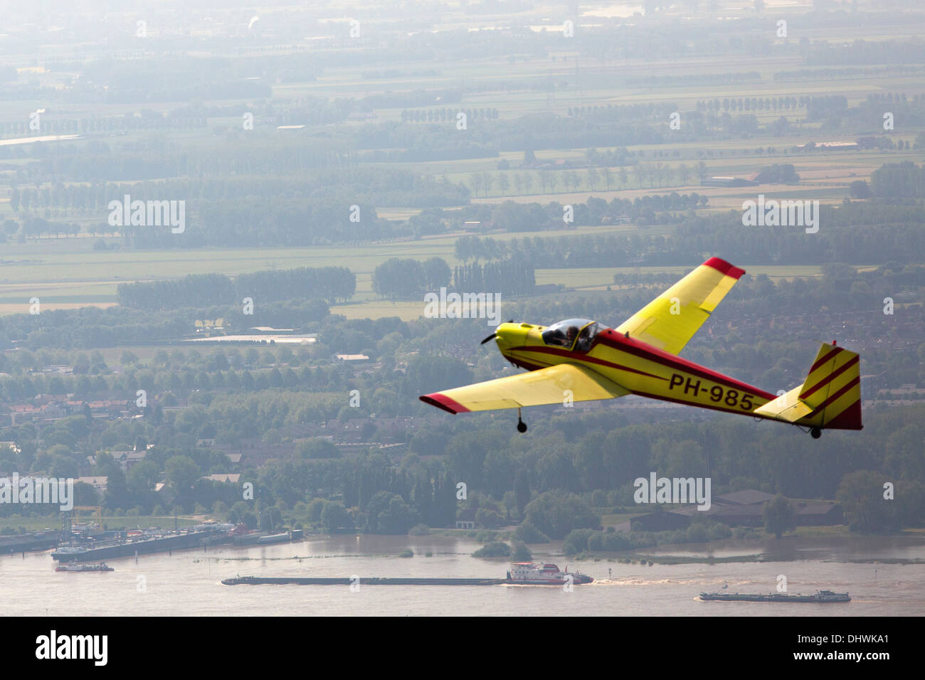 Paesi Bassi, Wijk bij Duurstede, piccoli aerei. Antenna Foto Stock