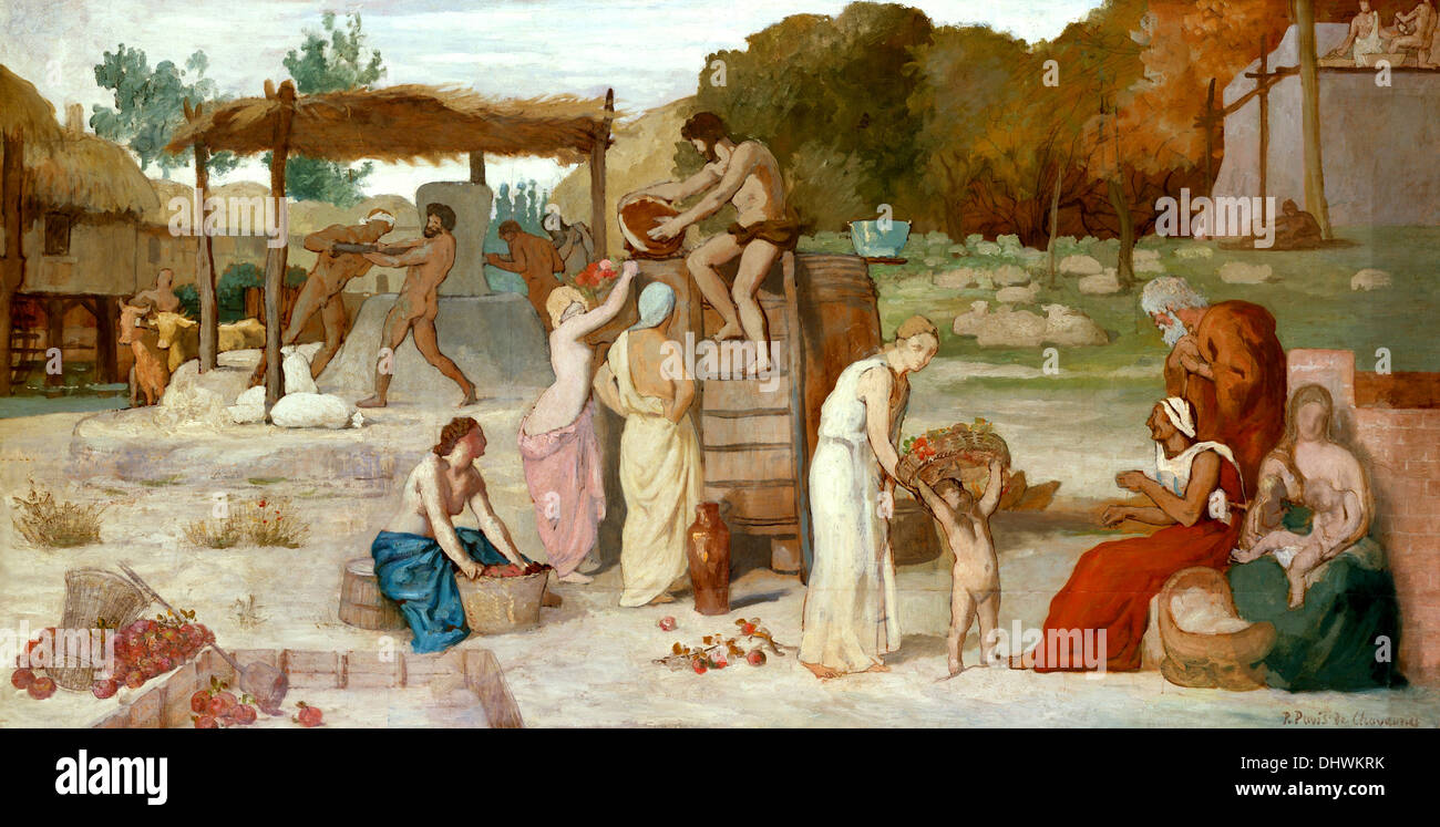 Il sidro - da Pierre Puvis de Chavannes, 1864 Foto Stock