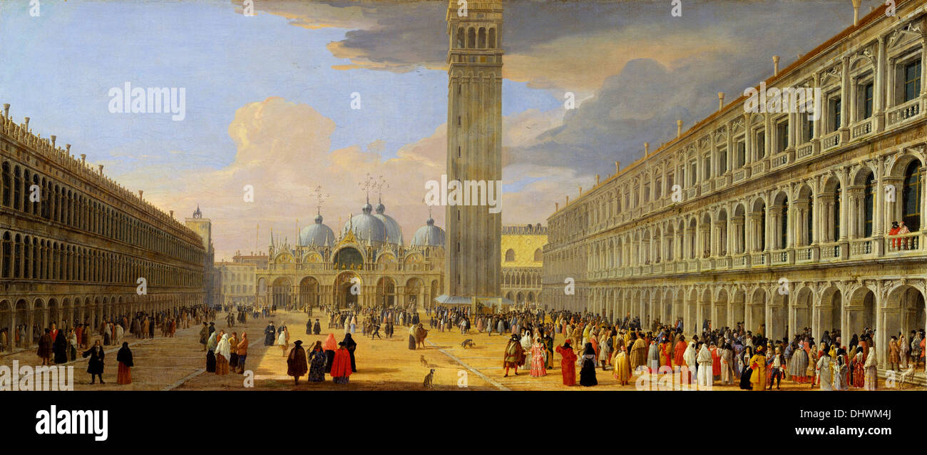 Piazza San Marco, Venezia - di Luca Carlevaris, 1709 Foto Stock