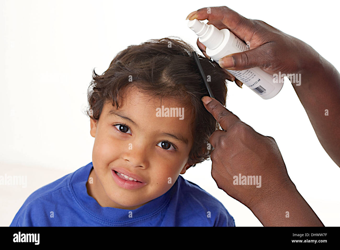 Il trattamento per i pidocchi Foto Stock