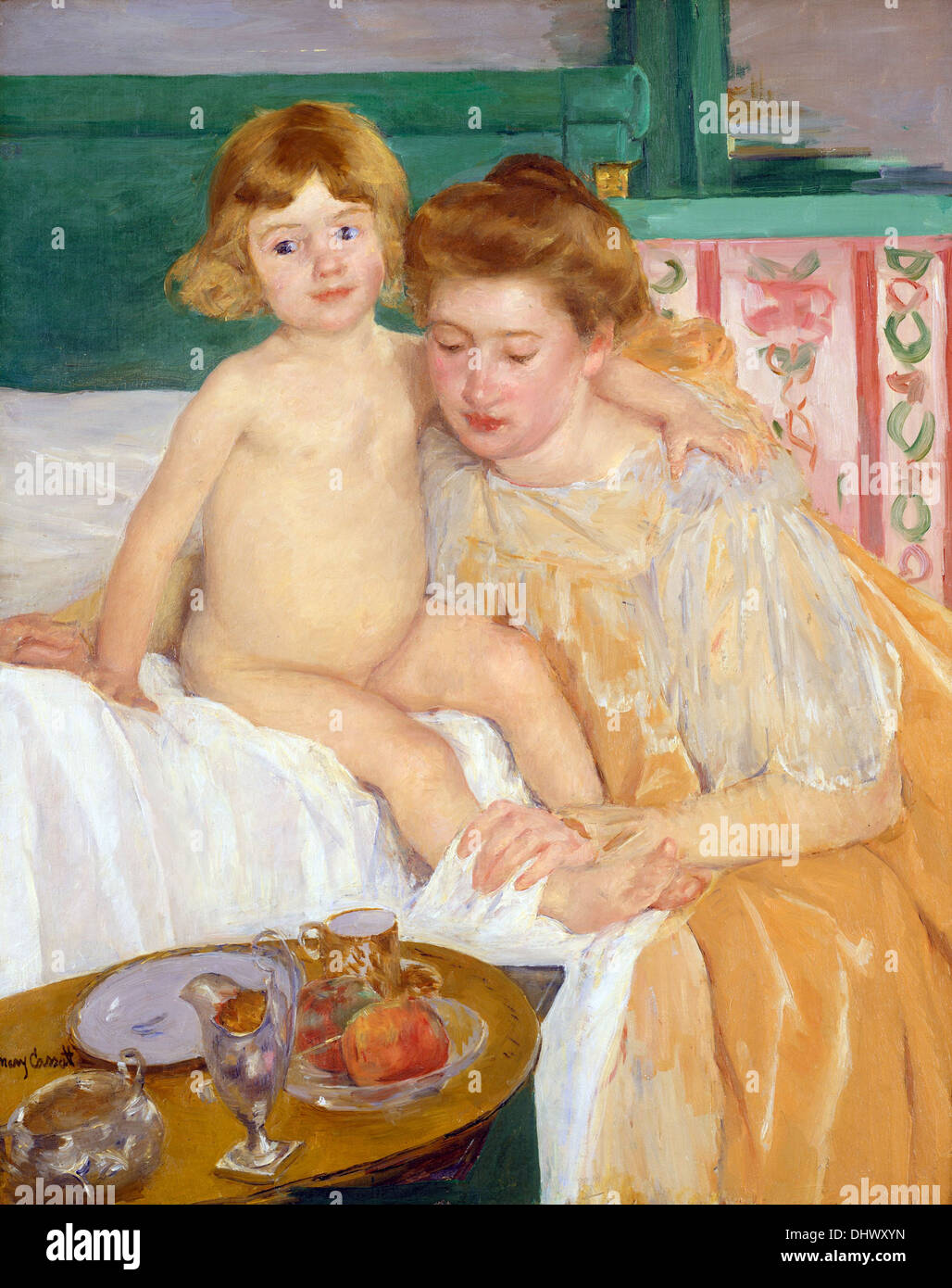 La madre e il bambino ( Baby di alzarsi dalla sua Nap ) - da Mary Cassatt, 1899 Foto Stock