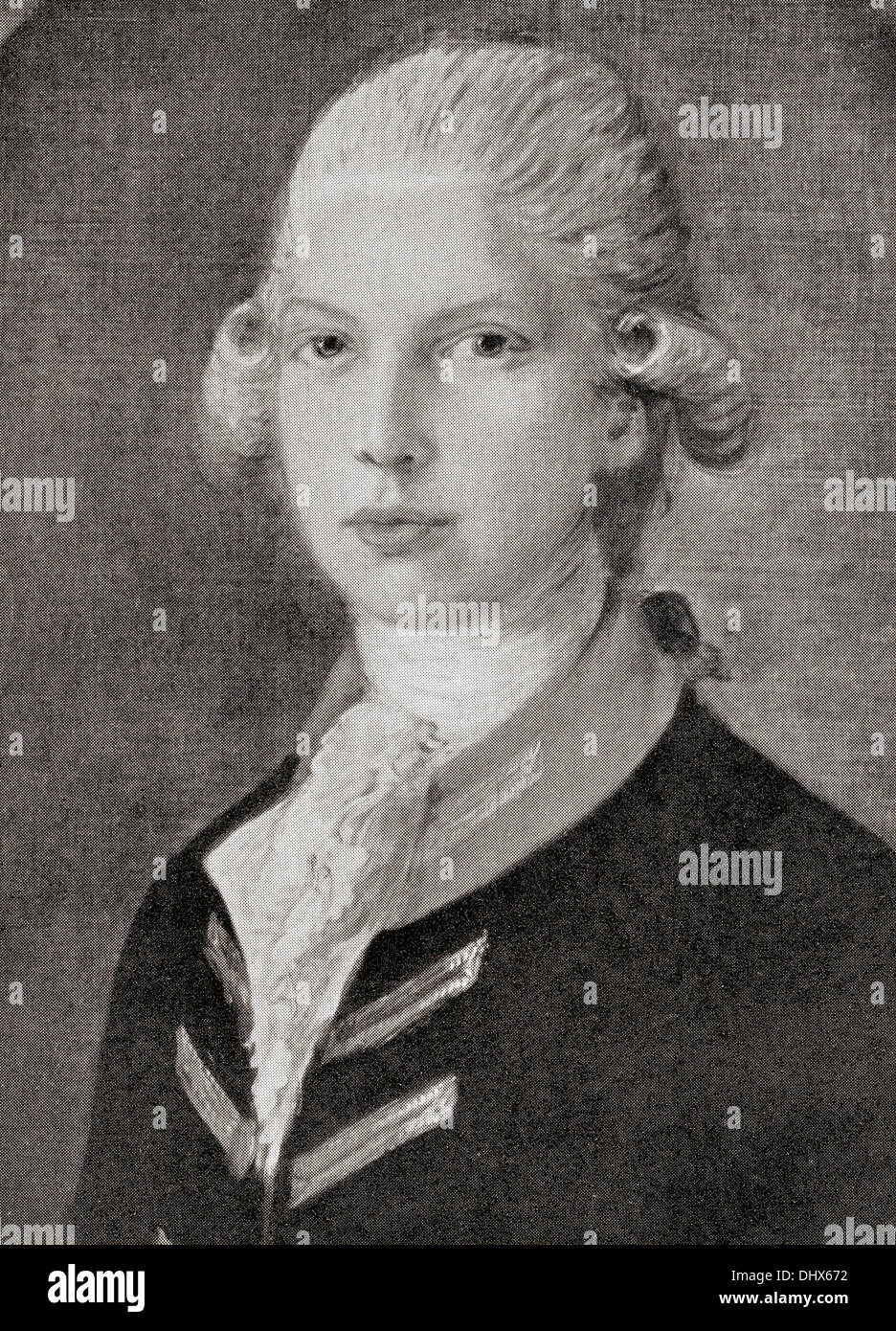Il Prince Edward, Duca di Kent e Strathearn, 1767 - 1820, padre della regina Victoria. Visto qui come un bambino. Foto Stock