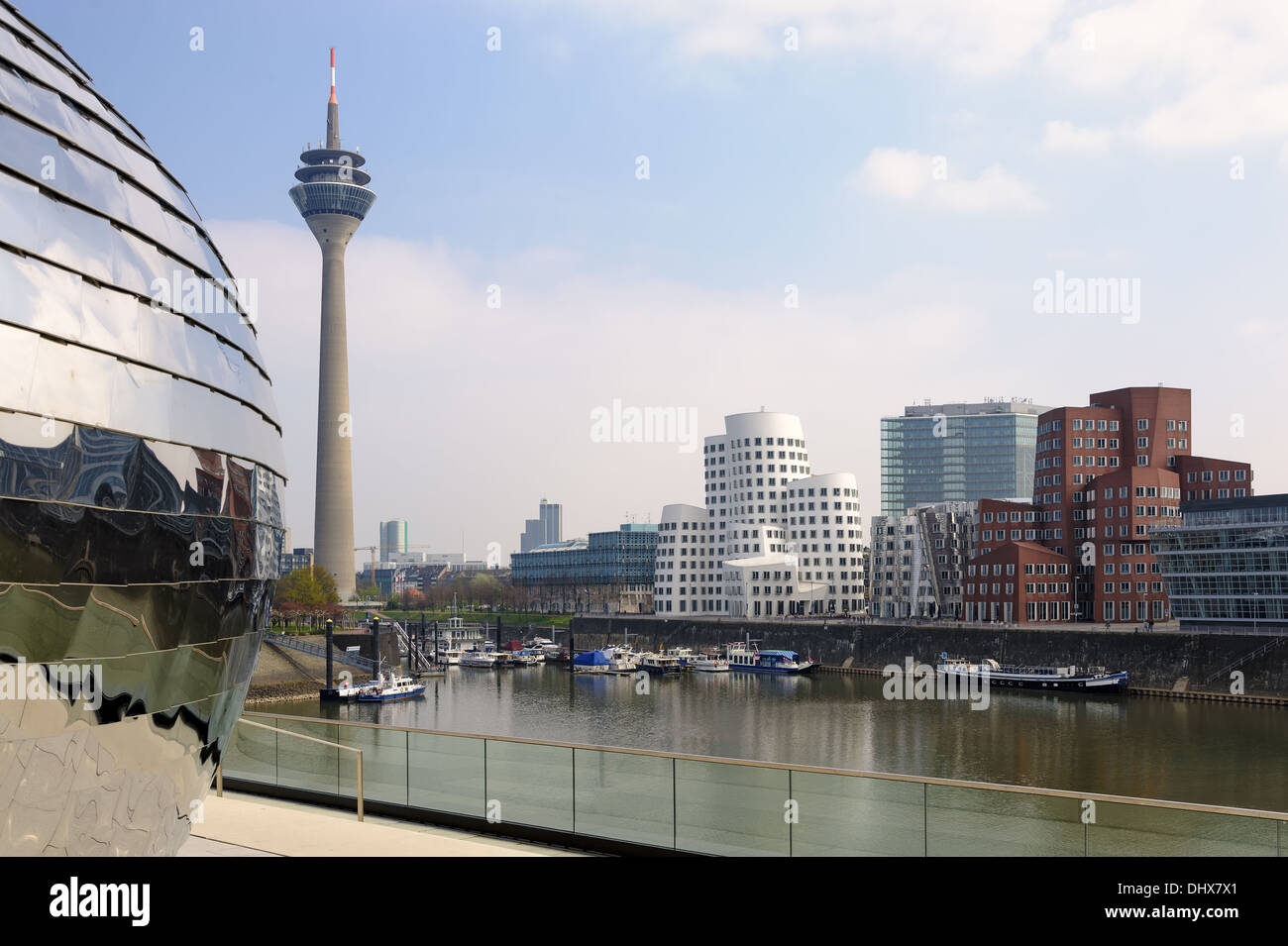 Il porto cittadino di Düsseldorf Foto Stock