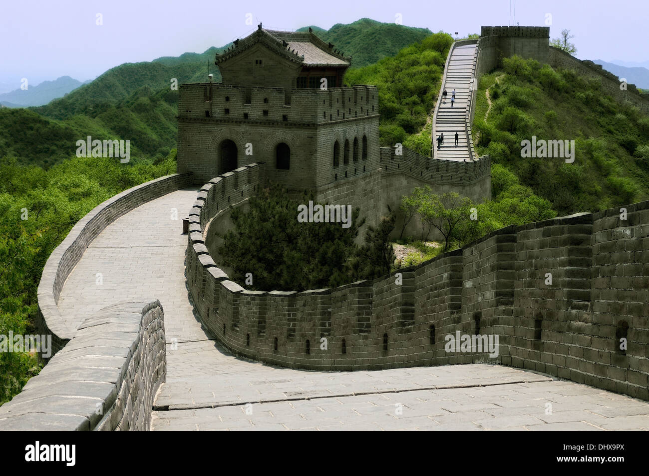 La Grande Muraglia della Cina torre fortificata soft Foto Stock