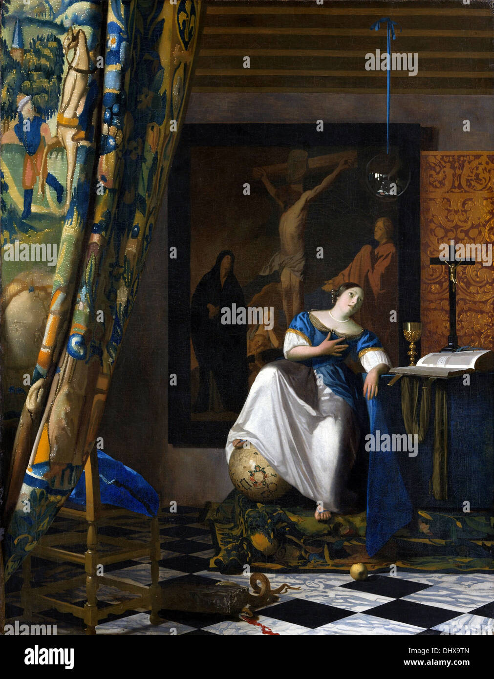 Allegoria della fede cattolica - di Johannes Vermeer, 1670-72. Foto Stock