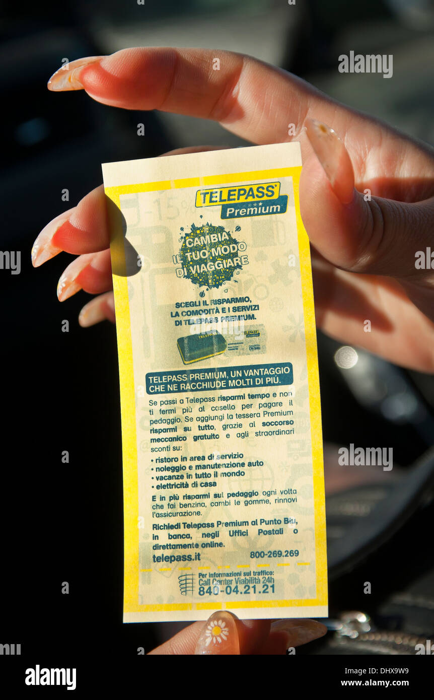 Carta di Telepass Foto Stock