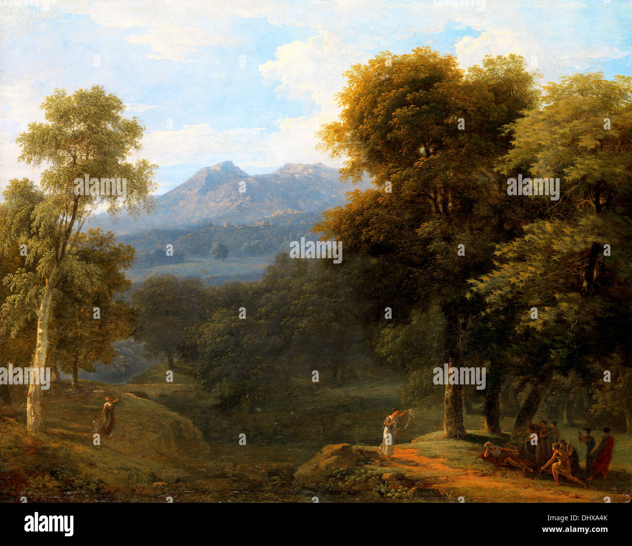 Paesaggio classico con figure - da Jean Victor Bertin, 1803 Foto Stock