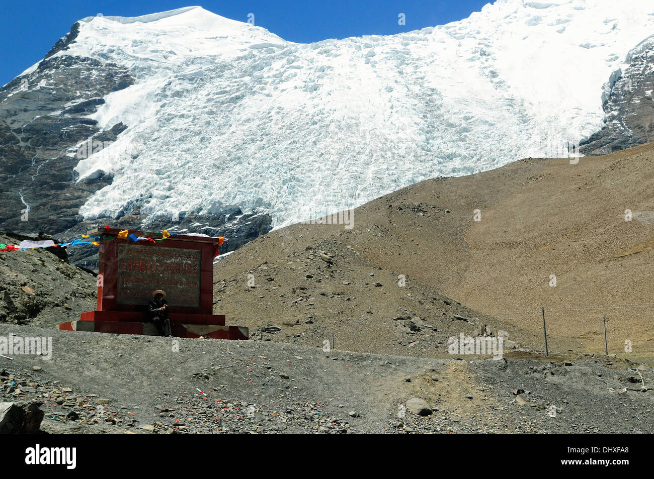 Prima di Karola Tibet Glacier Foto Stock