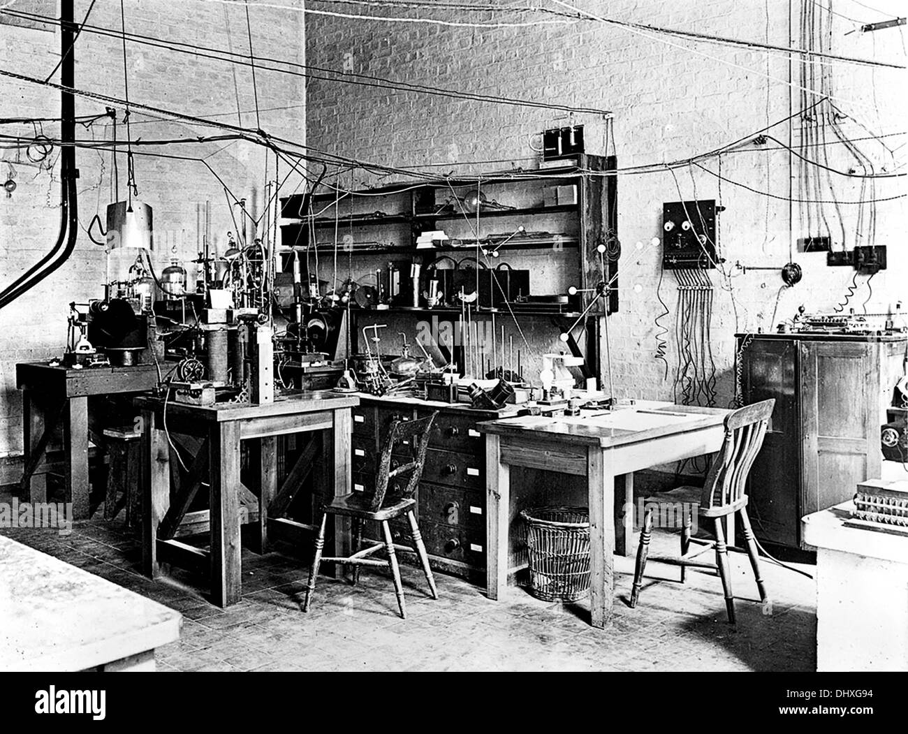 Ernest Rutherford's Laboratory, nei primi anni del XX secolo Foto Stock