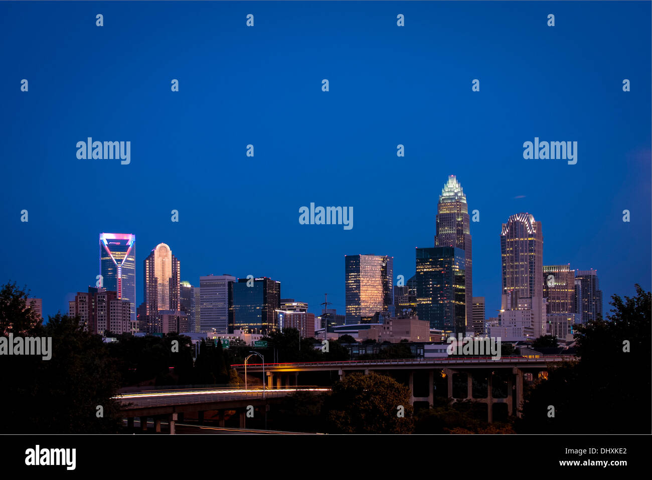 Charlotte NC Skyline Foto Stock