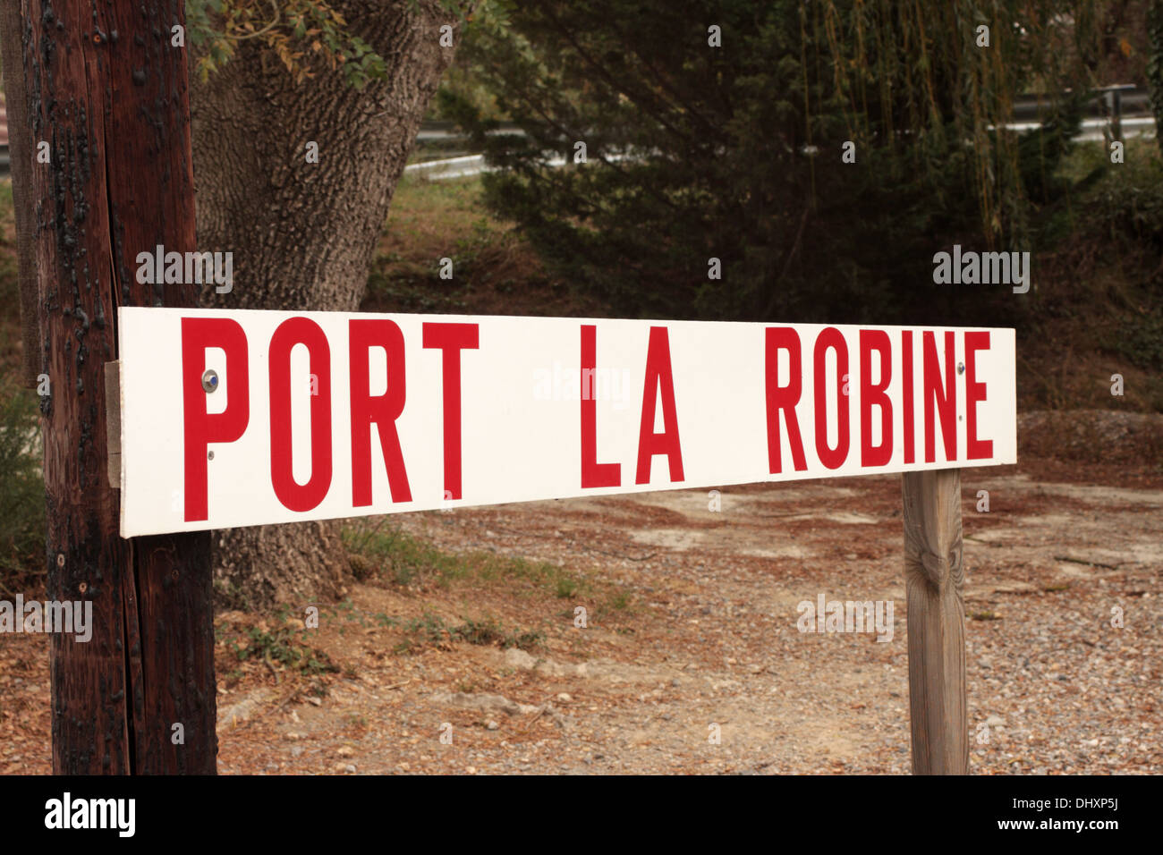 Port la Robine segno Canal du Midi Aude Francia Foto Stock