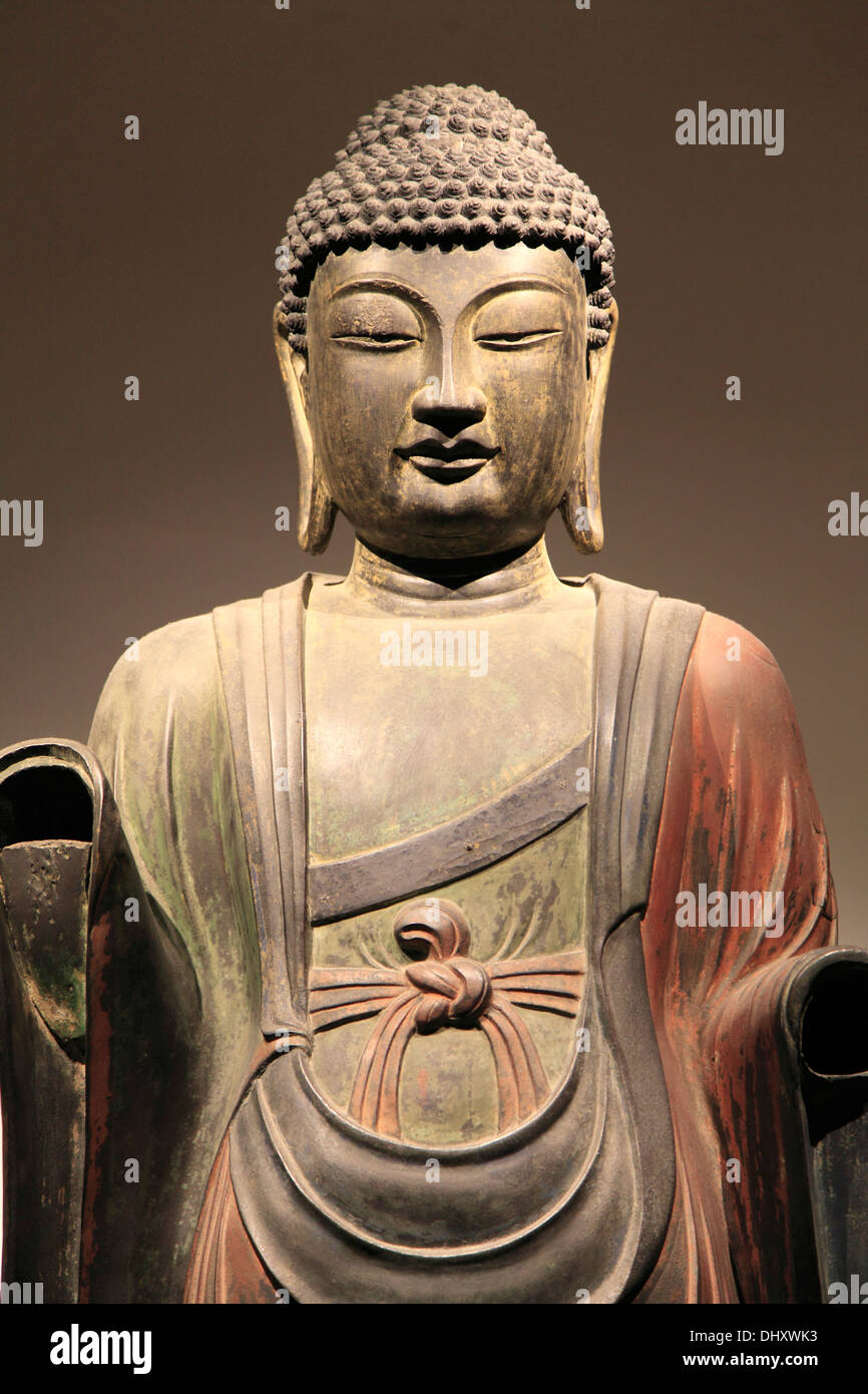 Corea del Sud, Gyeongju, Museo Nazionale, Bhaisajyaguru statua del Buddha, Foto Stock