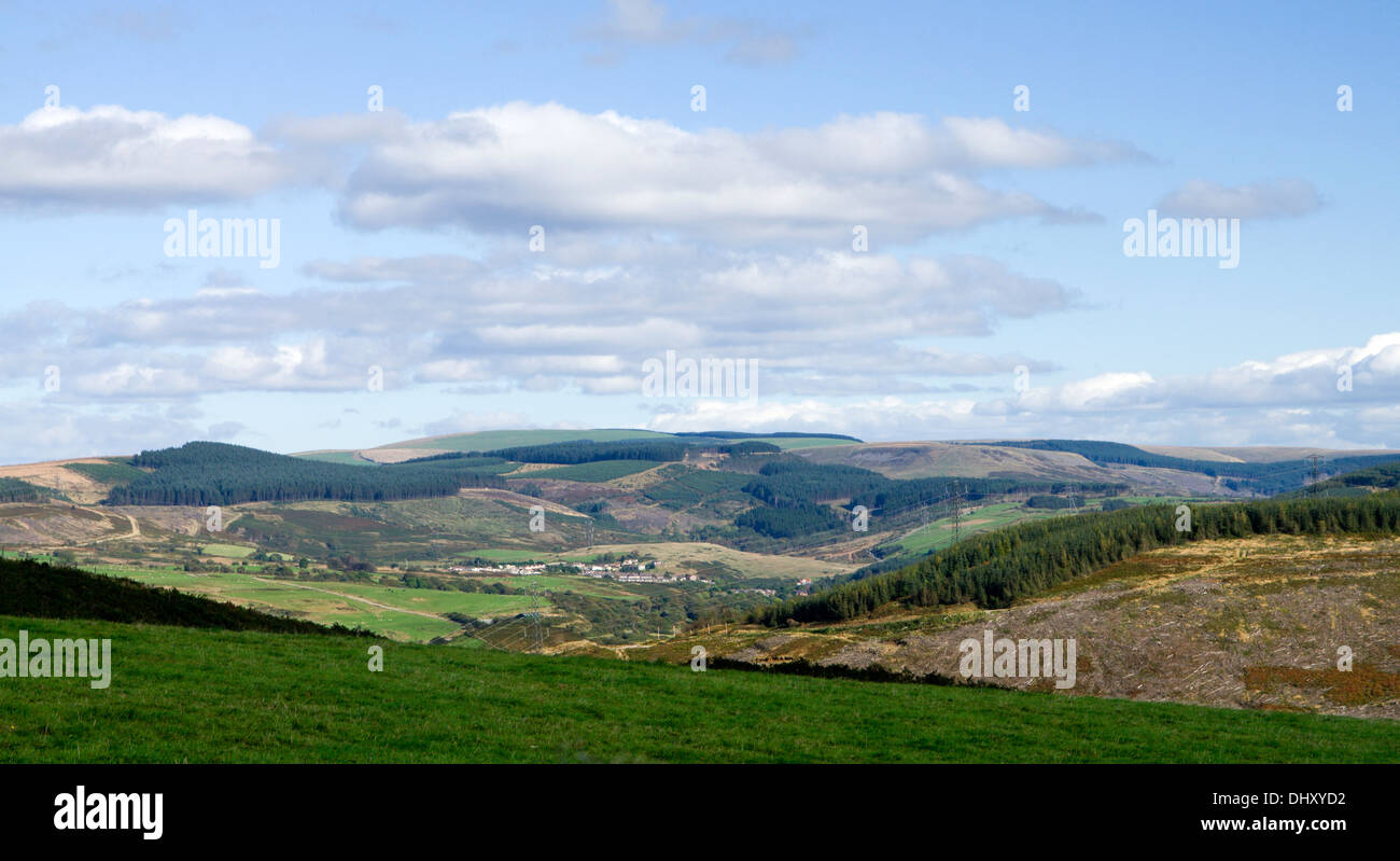 Il Galles sentiero costiero di alto livello al di sopra del percorso Port Talbot, nel Galles del Sud. Foto Stock