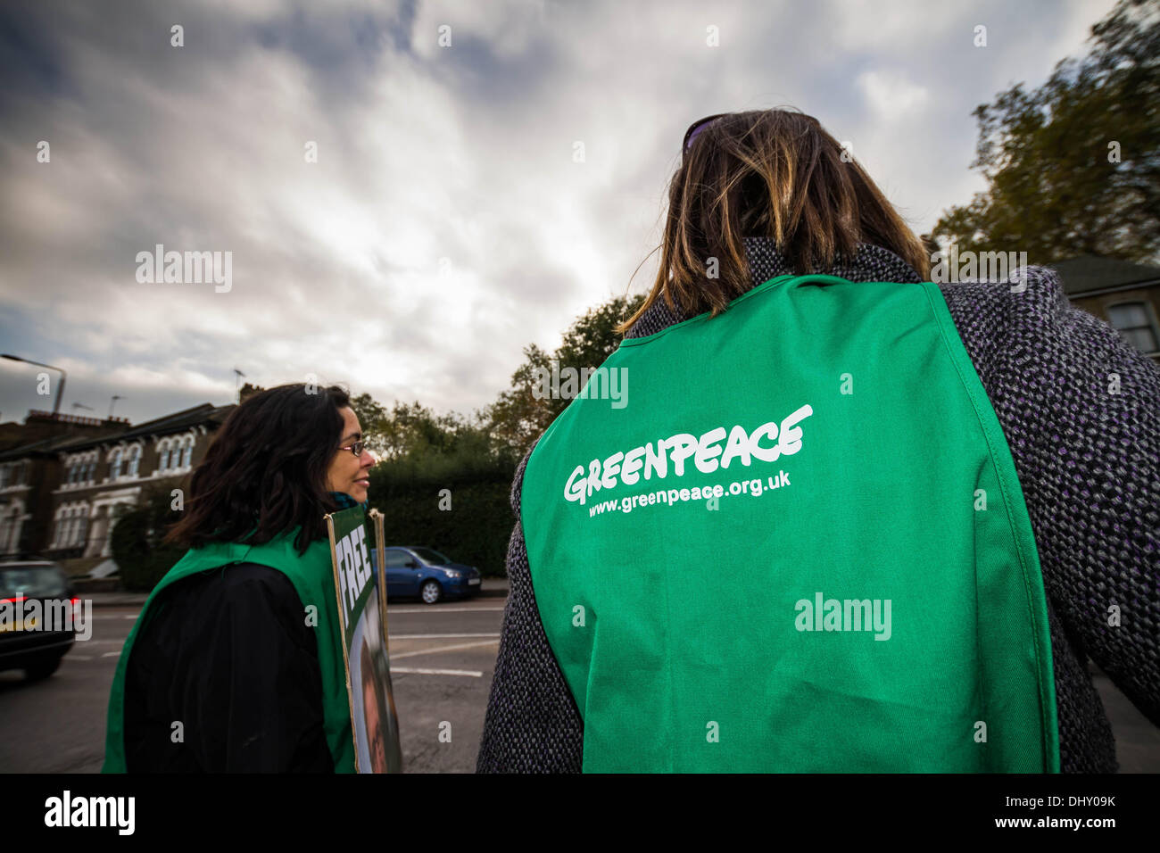 Londra, Regno Unito. Il 16 novembre 2013. Greenpeace giornata di azione globale per liberare l'artico 30 in London Credit: Guy Corbishley/Alamy Live News Foto Stock