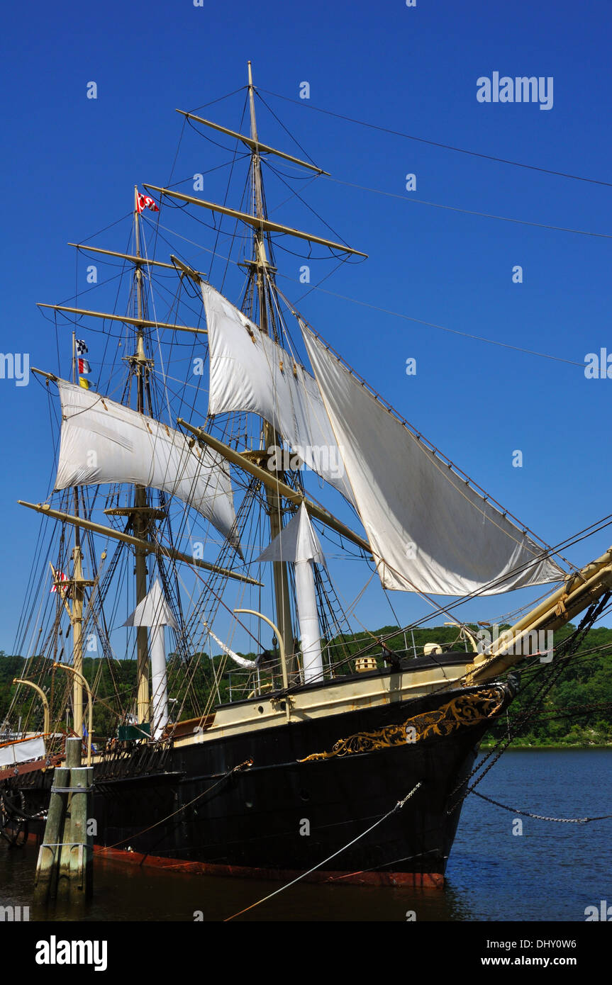 Joseph Conrad veliero, Mystic Seaport, Connecticut, Stati Uniti d'America Foto Stock