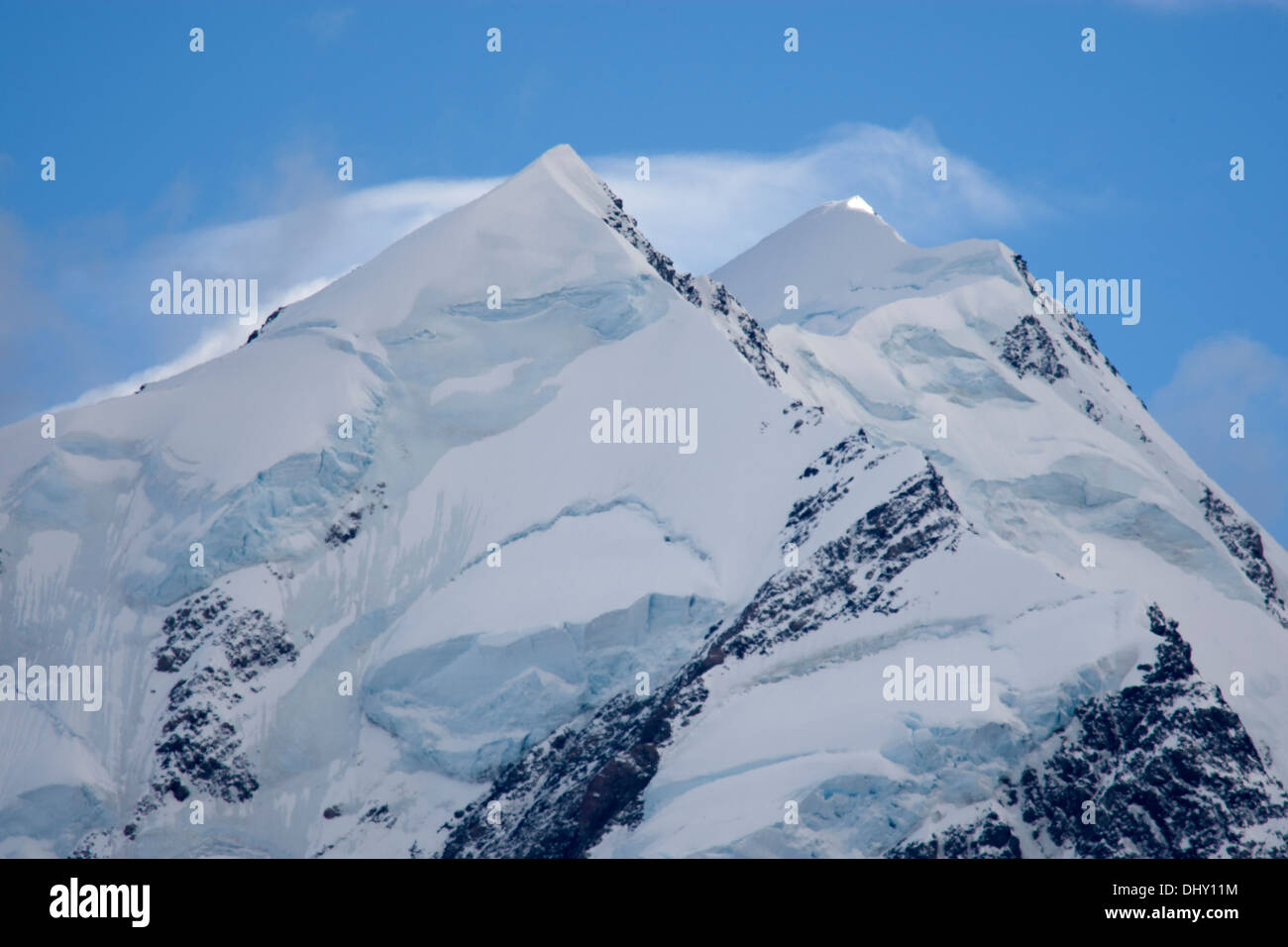 La vetta del Monte Cook, la montagna più alta in Nuova Zelanda Foto Stock