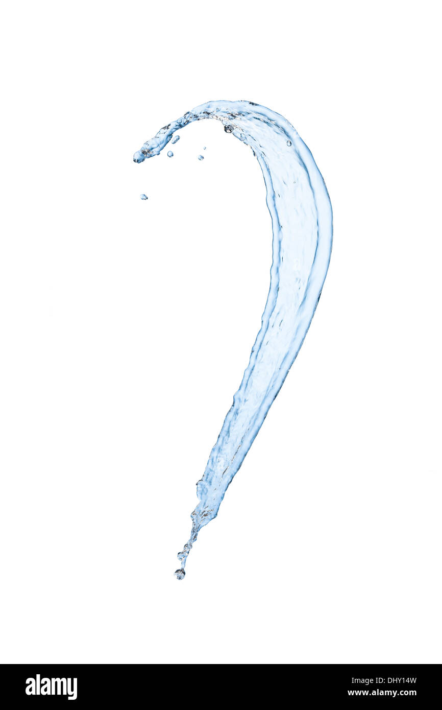 Blu acqua splash isolati su sfondo bianco Foto Stock