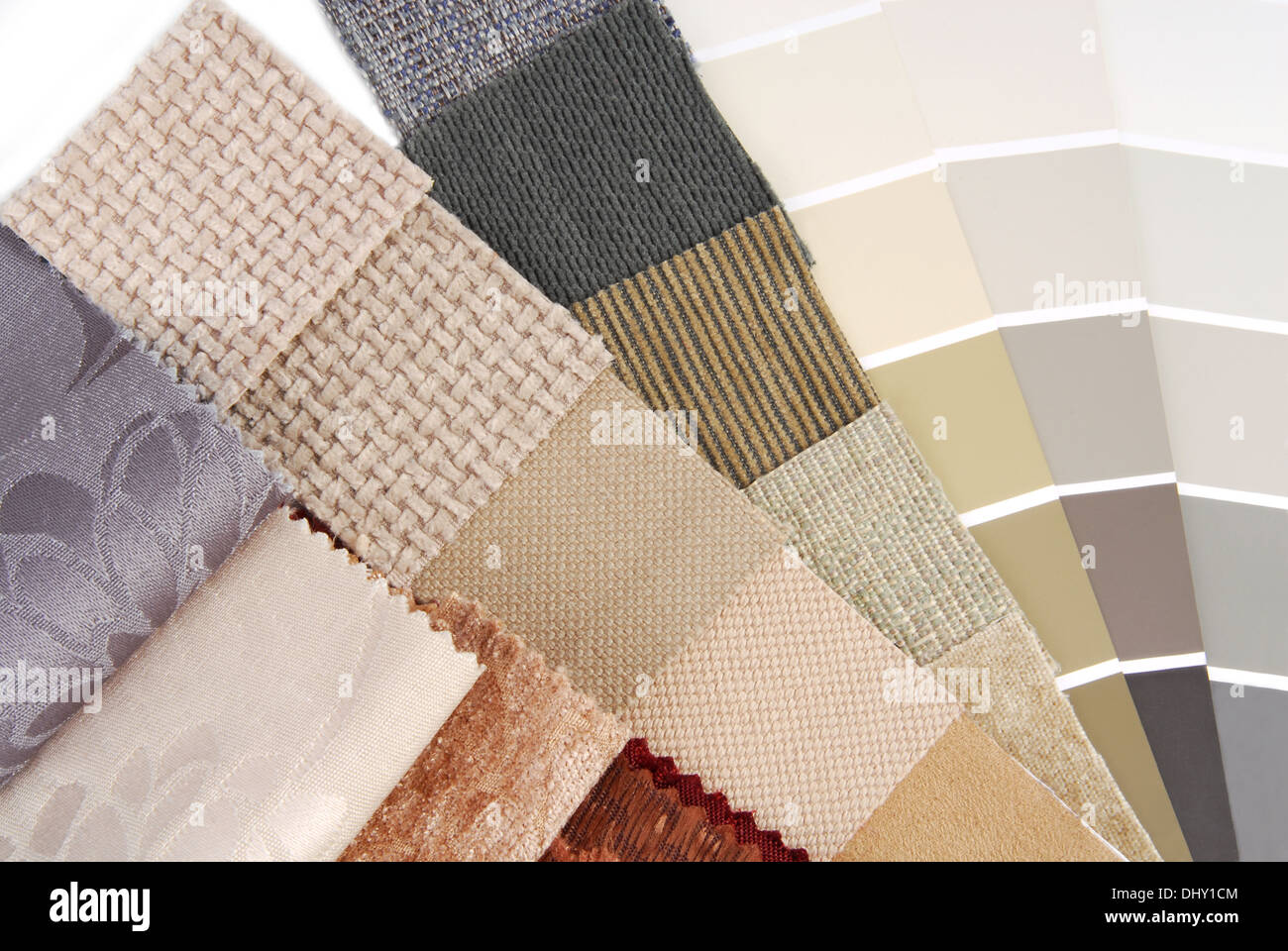 Selleria e tappezzeria tenda la selezione colori per interni Foto Stock