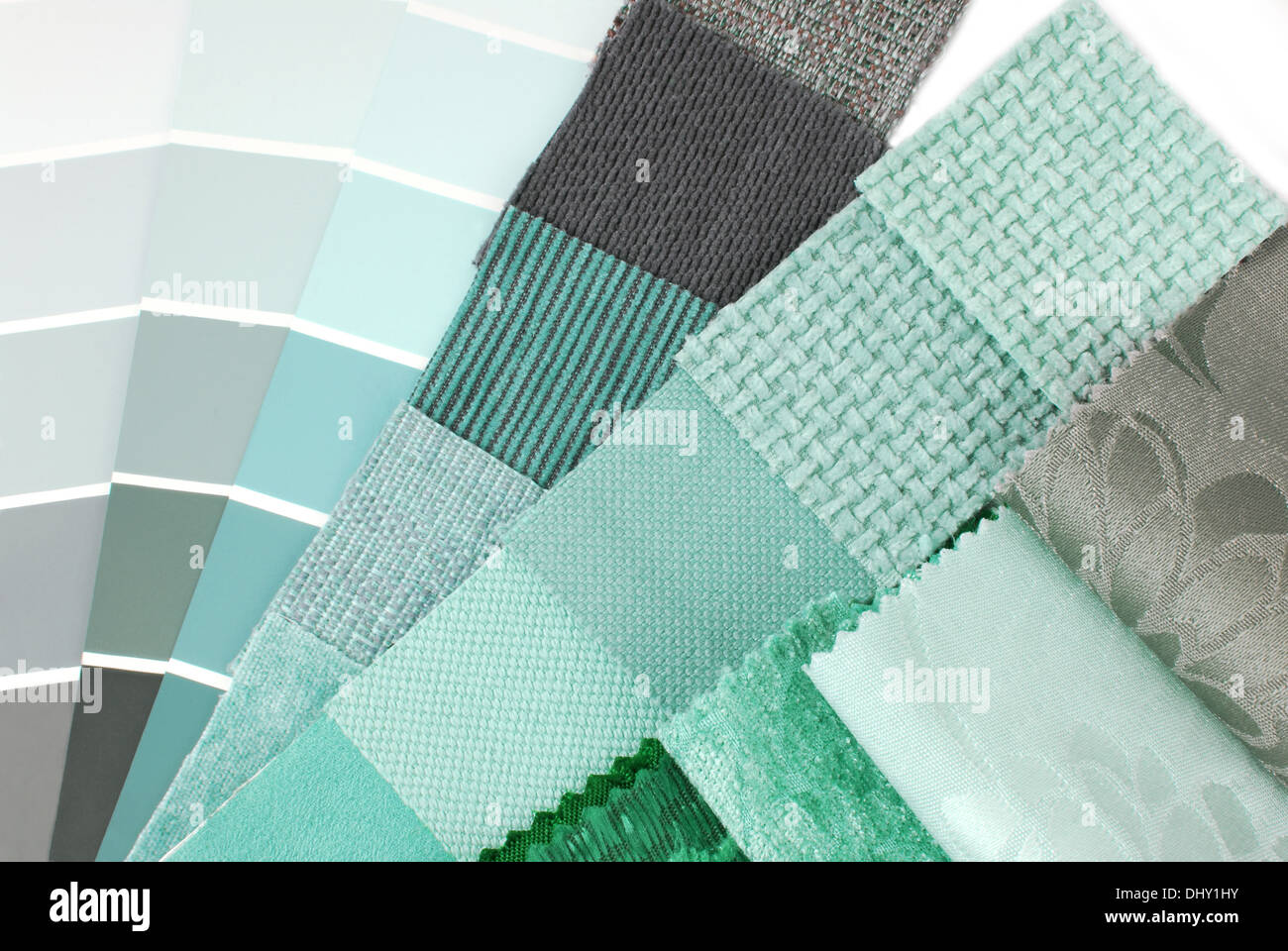 Selleria e tappezzeria tenda la selezione colori per interni Foto Stock