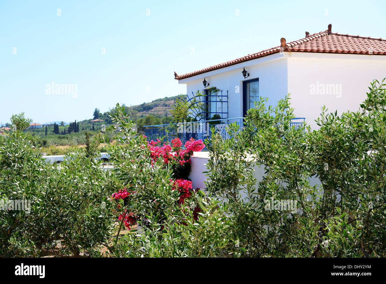 Stile tradizionale villa di hotel di lusso, Peloponnes, Grecia Foto Stock