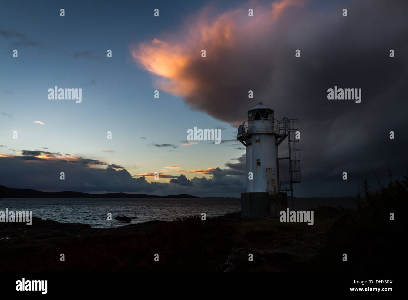 Faro rhue, Scotland, Regno Unito Foto Stock