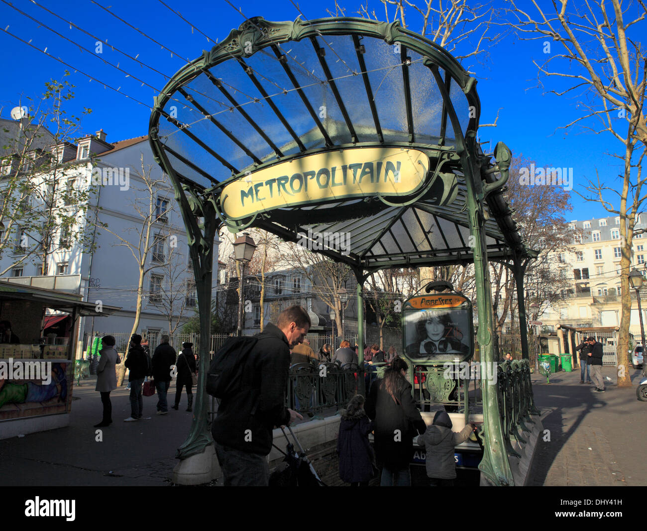 La stazione della metropolitana 'Montmartre' da H. Guimard (1900), Parigi, Francia Foto Stock