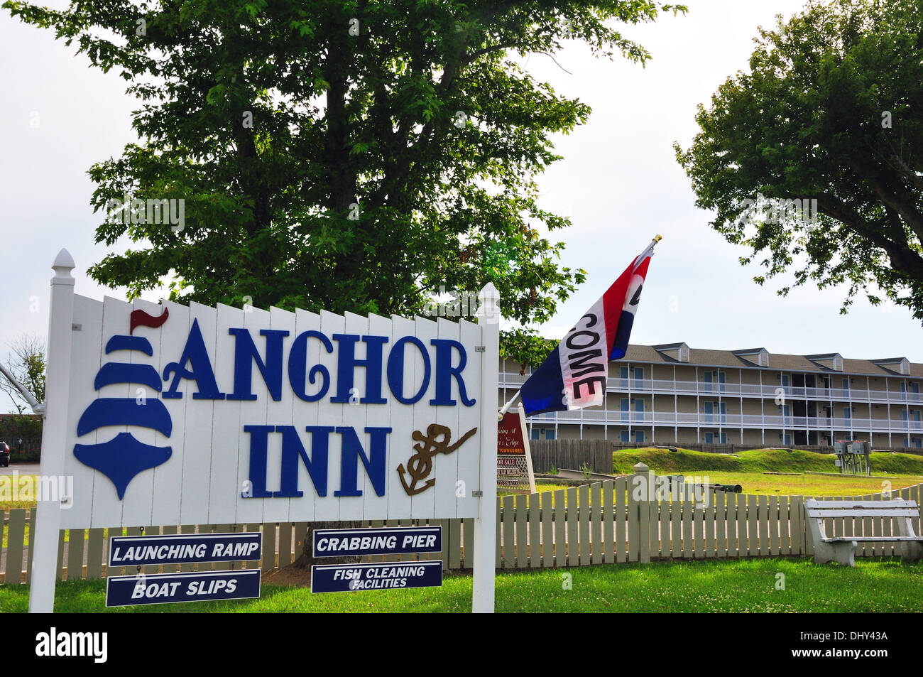 Anchor Inn hotel, Chincoteague Island, Virginia, Stati Uniti d'America Foto Stock