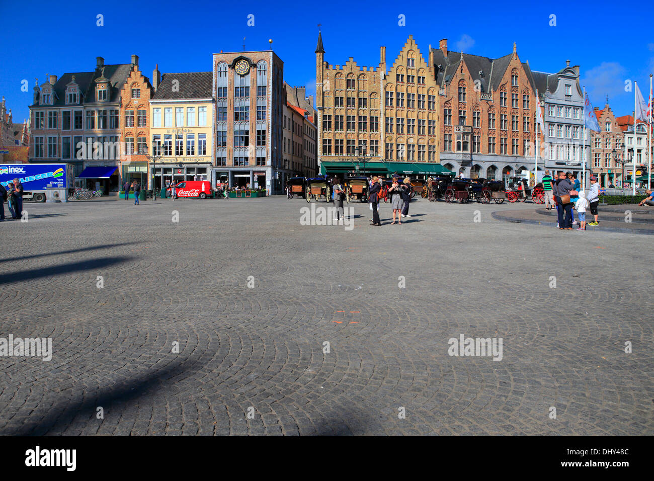 Markt square, Bruges, Fiandre Occidentali, Belgio Foto Stock