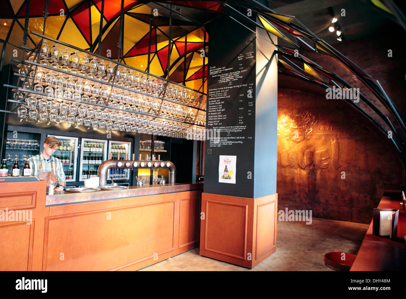 Historium birra del ristorante, Bruges, Fiandre Occidentali, Belgio Foto Stock