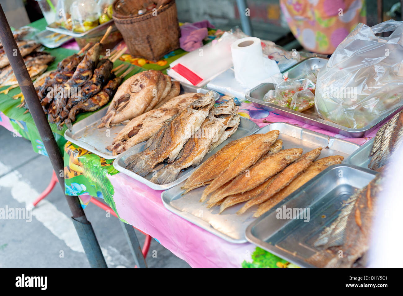 Thai street food stallo stradale di Bangkok Foto Stock