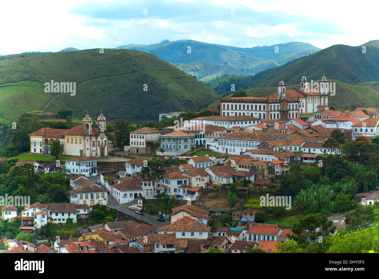 Vista di Ouro Preto, Minas Gerais, Brasile Foto Stock